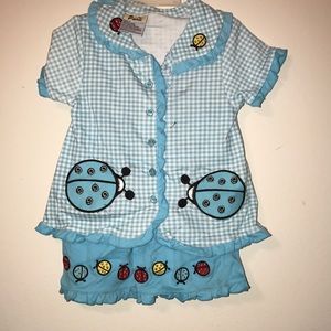 2 piece toddler set with ladybugs